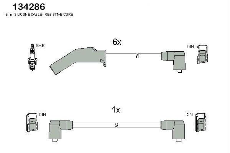 HITACHI 134286 Zündkabel für MAZDA u.a.