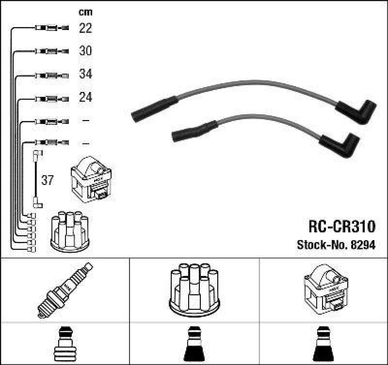 NGK 8294 Zündleitungssatz RC-CR310 |Zündkabel