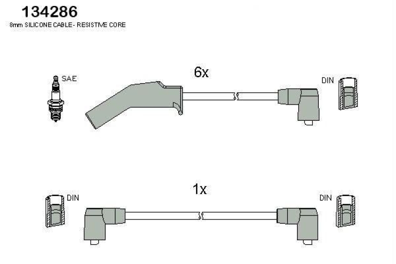 HITACHI 134286 Zündkabel für MAZDA u.a.