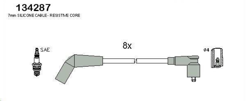 HITACHI 134287 Zündkabelsatz für MG u.a.