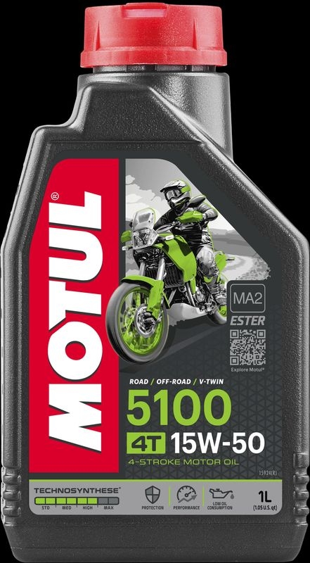 MOTUL 104080 Motoröl 5100 4T 15W-50 1 L