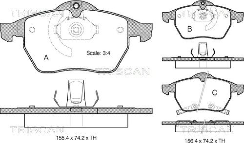 TRISCAN 8110 24011 Bremsbelag Vorne für Saab