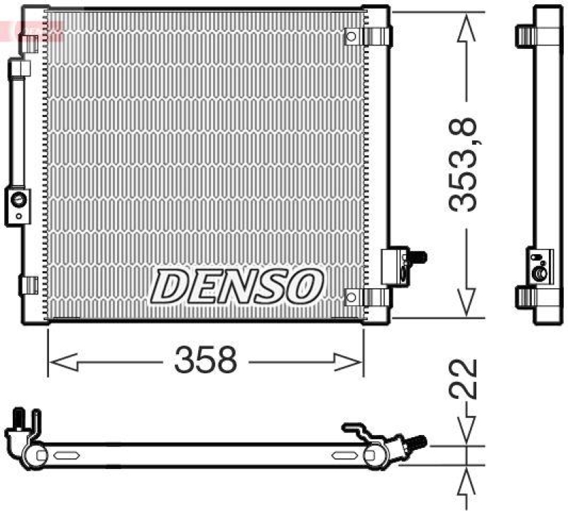 DENSO DCN99081 Kondensator A/C TESLA MODEL S (5YJS) 85 (12-16)