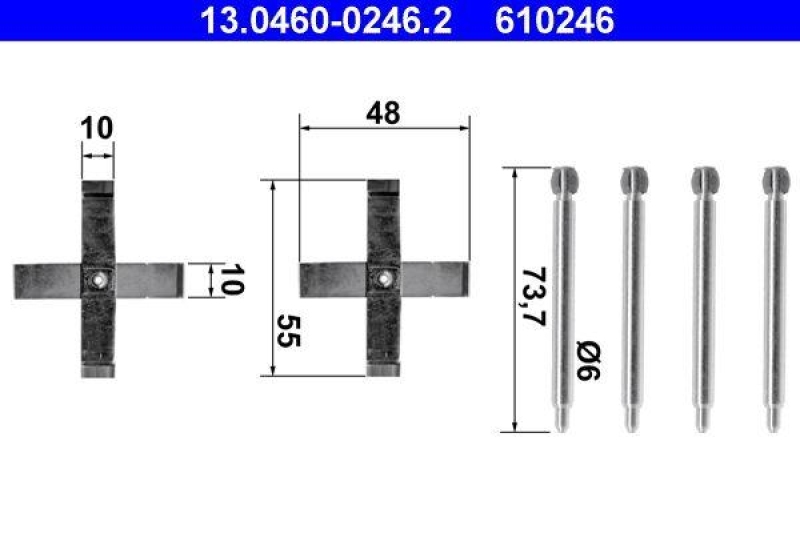 ATE 13.0460-0246.2 Belagsatz Zubehör