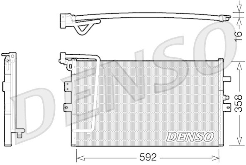 DENSO DCN25002 Kondensator A/C SAAB 9-5 Estate (YS3E) 2.0 t (1998 - )