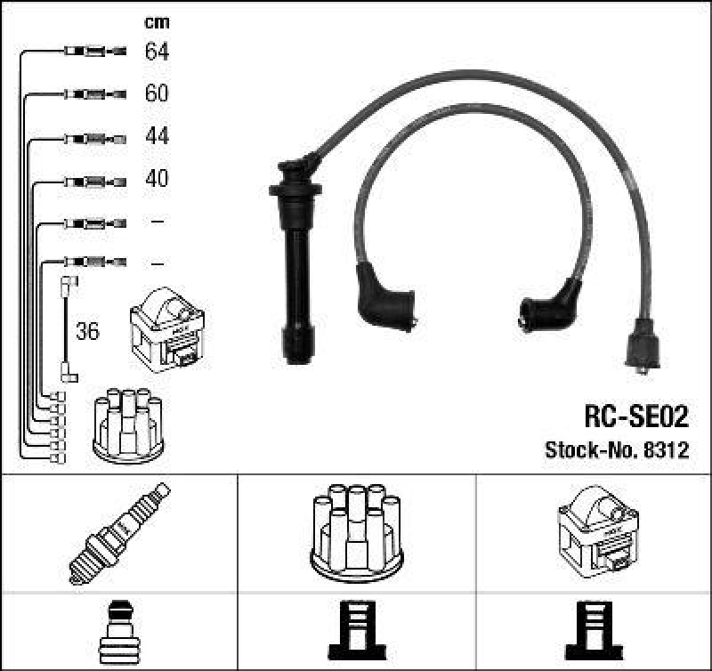 NGK 8312 Zündleitungssatz RC-SE02 |Zündkabel