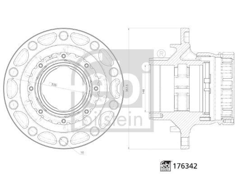 FEBI BILSTEIN 176342 Radnabe ohne Radlager für Volvo