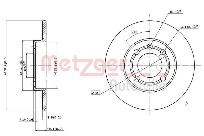 METZGER 6110137 Bremsscheibe Lack/Ks/Ms für VW VA