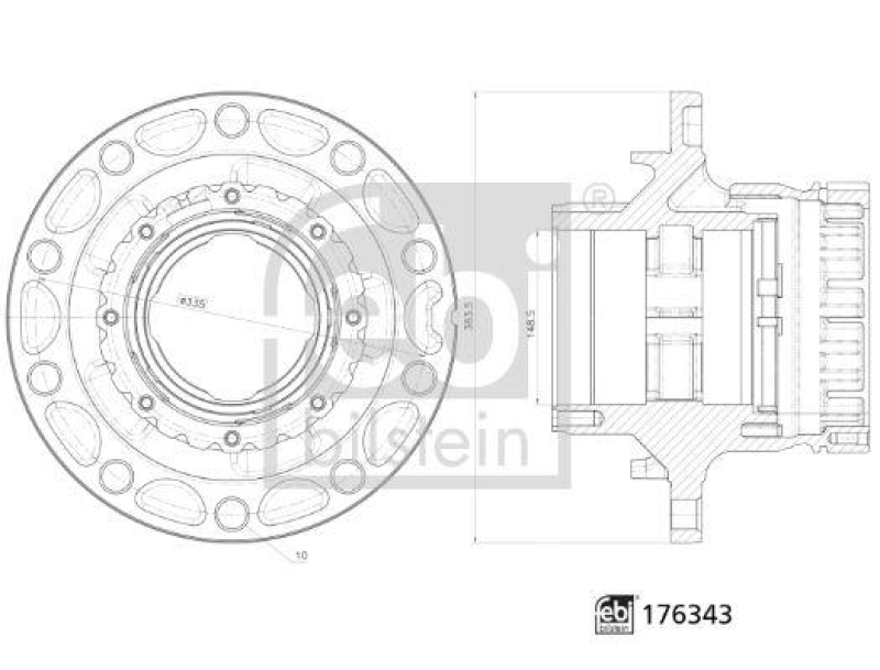 FEBI BILSTEIN 176343 Radnabe ohne Radlager für Volvo