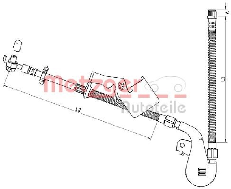 METZGER 4110808 Bremsschlauch für PEUGEOT VA links