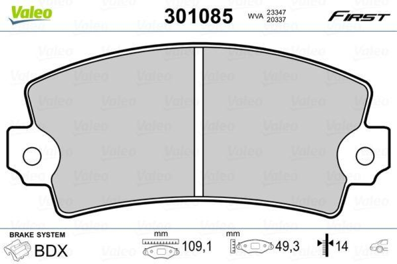 VALEO 301085 SBB-Satz FIRST