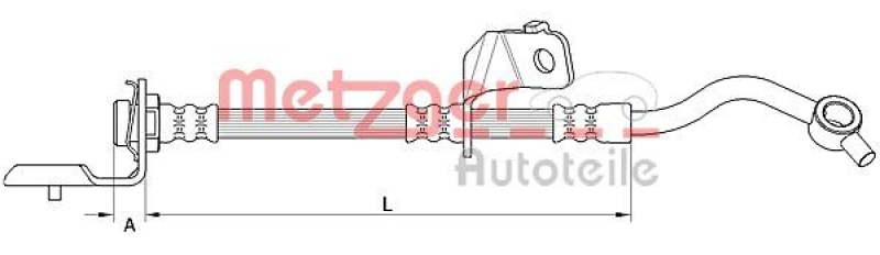 METZGER 4110820 Bremsschlauch für HYUNDAI/KIA VA rechts