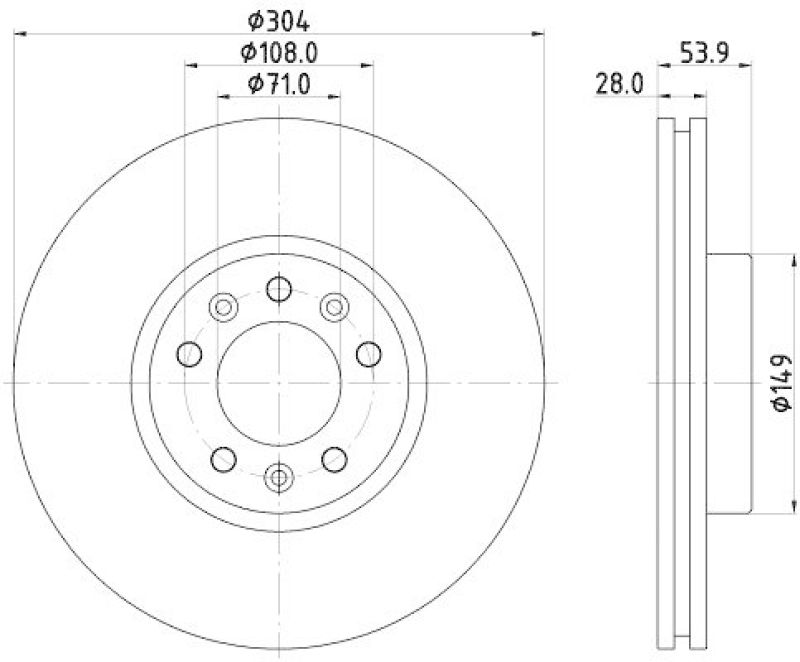 HELLA 8DD 355 125-411 Bremsscheibe für P.S.A/TOYOTA