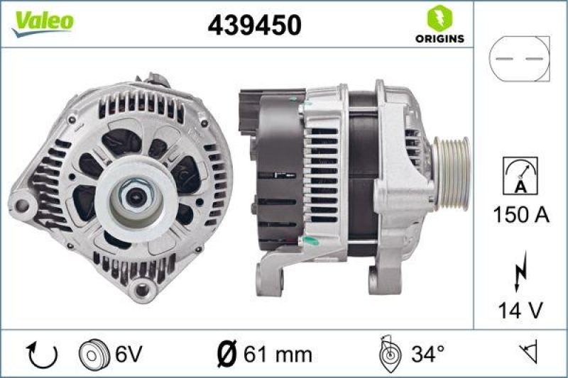 VALEO 439450 Generator Neu - ORIGINS