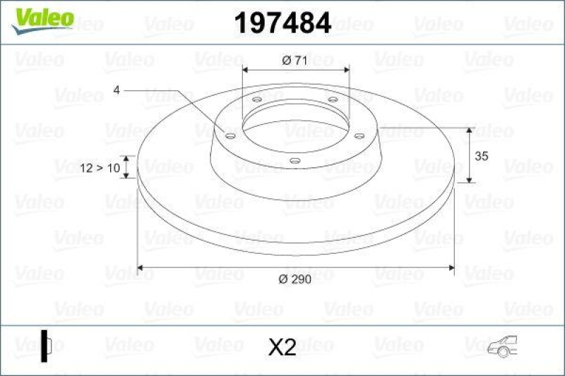 VALEO 197484 Bremsscheibe