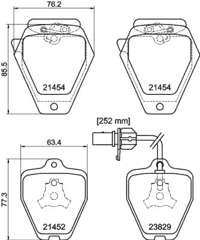 HELLA 8DB 355 010-191 Bremsbelagsatz Scheibenbremse