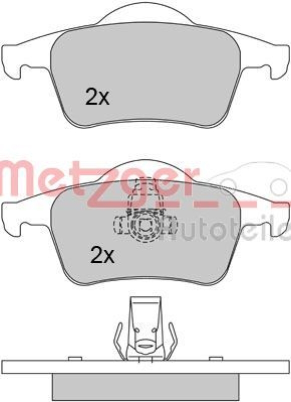 METZGER 1170011 Bremsbelagsatz, Scheibenbremse WVA 23 076