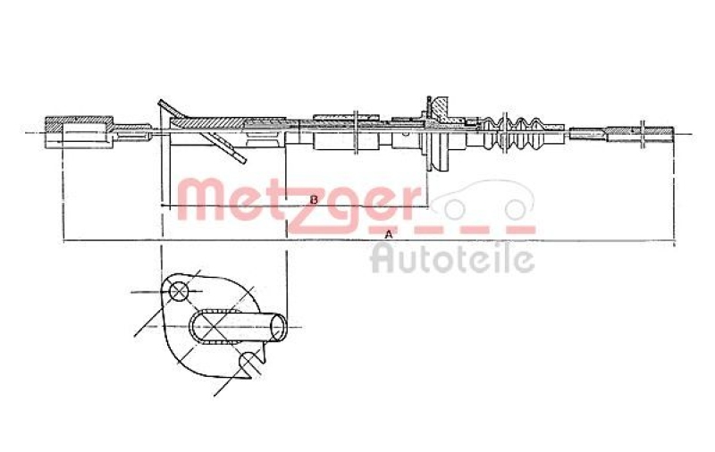 METZGER 1402.2 Seilzug, Kupplungsbetätigung für FIAT