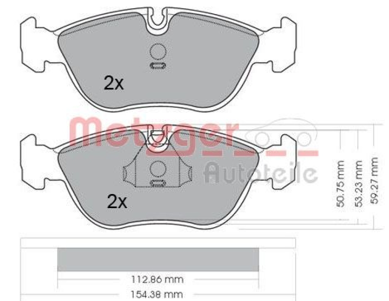 METZGER 1170012 Bremsbelagsatz, Scheibenbremse WVA 21 273