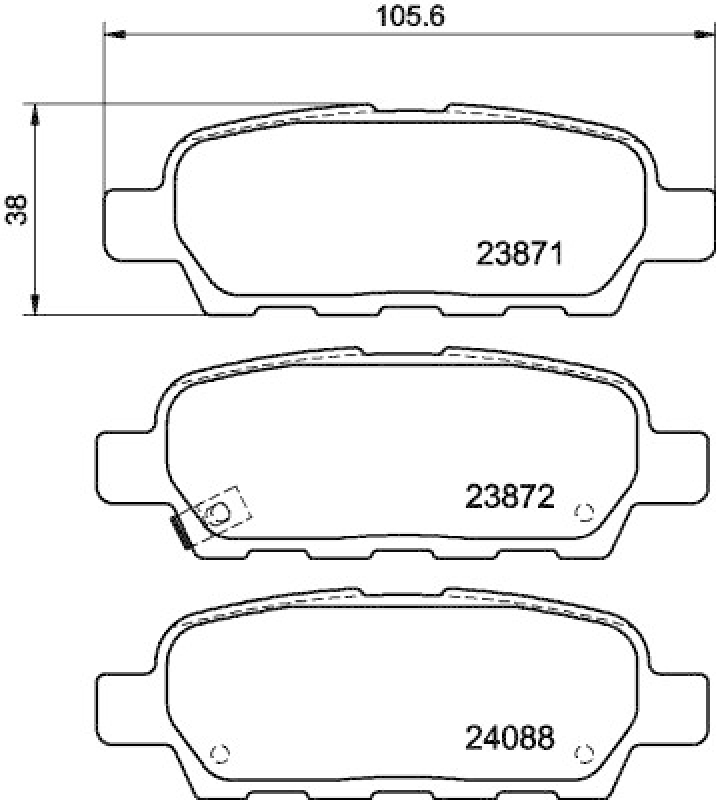 HELLA 8DB 355 010-241 Bremsbelagsatz Scheibenbremse