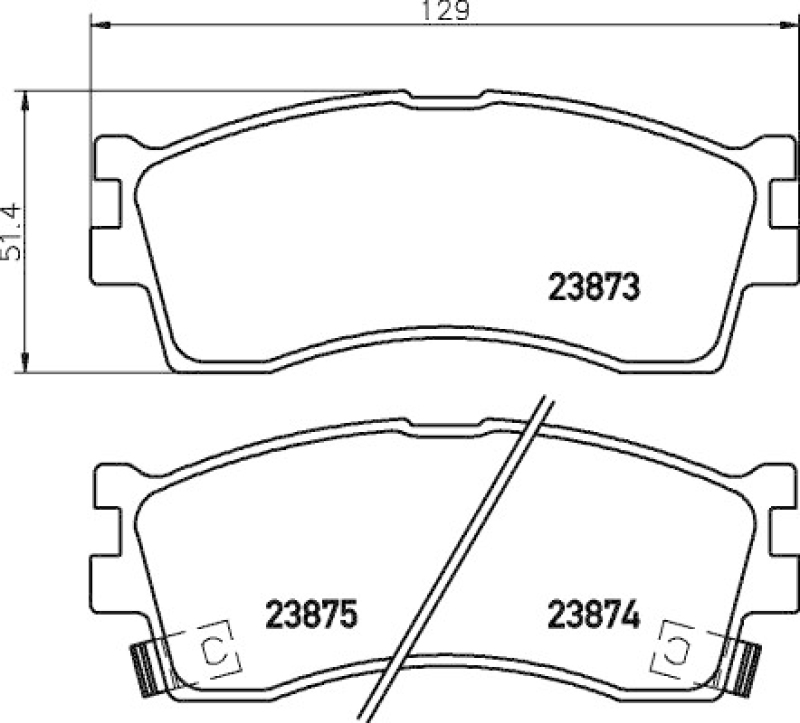 HELLA 8DB 355 010-251 Bremsbelagsatz Scheibenbremse