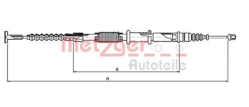 METZGER 1651.21 Seilzug, Feststellbremse für ALFA/FIAT/LANCIA hinten links