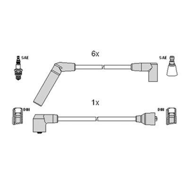 HITACHI 134338 Zündkabelsatz für CHRYLSLER u.a.