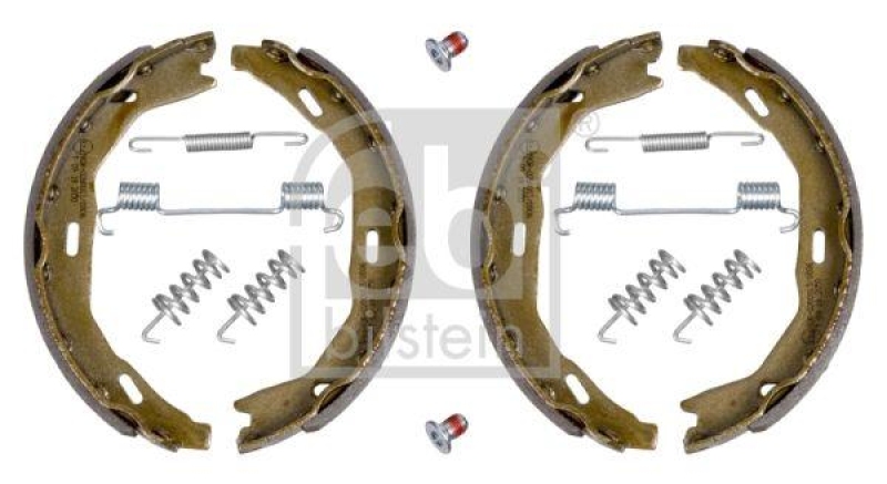 FEBI BILSTEIN 32793 Bremsbackensatz für Feststellbremse, mit Anbaumaterial für Mercedes-Benz