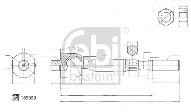 FEBI BILSTEIN 185059 Axialgelenk mit Kontermutter für NISSAN