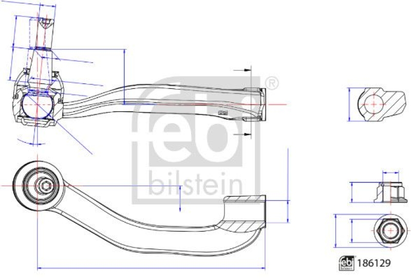 FEBI BILSTEIN 186129 Spurstangenendstück mit Sicherungsmutter für MAN (LCV)