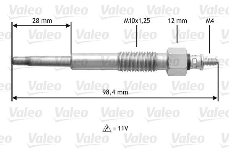 VALEO 345155 Glühkerze NISSAN PATROL D,TD 3