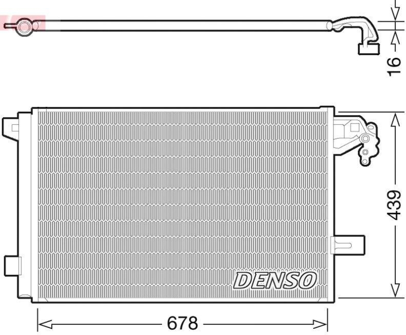 DENSO DCN32063 Kondensator A/C VW TRANSPORTER V Bus (7HB, 7HJ, 7EB, 7EJ, 7EF) 2.0 TDI (2009 - )