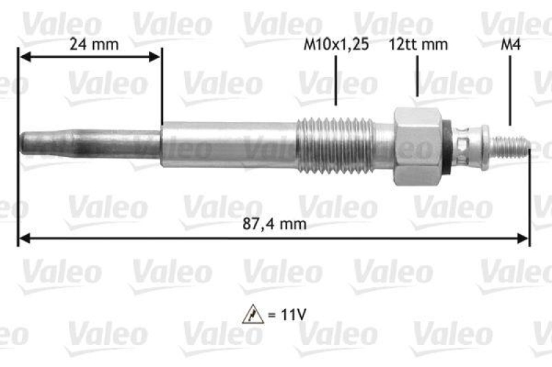 VALEO 345159 Glühkerze OPEL Corsa, Vectra