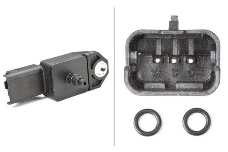 HELLA 6PP 009 400-521 Sensor, Ladedruck für P.S.A/FORD/VOLVO/MAZDA/..