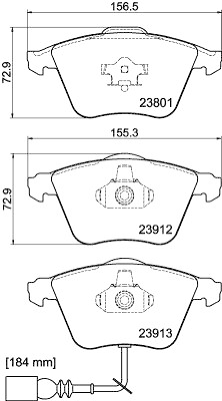 HELLA 8DB 355 010-351 Bremsbelagsatz Scheibenbremse