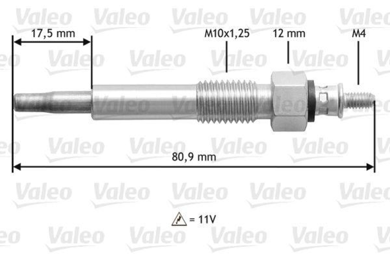 VALEO 345160 Glühkerze OPEL Astra, Corsa, Kadett