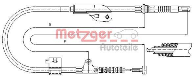 METZGER 17.0238 Seilzug, Feststellbremse f&uuml;r NISSAN hinten links