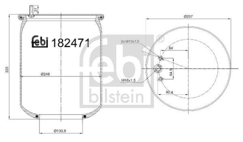 FEBI BILSTEIN 182871 Luftfederbalg ohne Kolben für Volvo