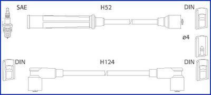 HITACHI 134391 Zündkabelsatz für VOLVO u.a.