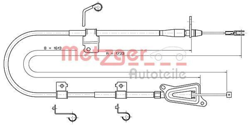 METZGER 17.0336 Seilzug, Feststellbremse für NISSAN hinten rechts