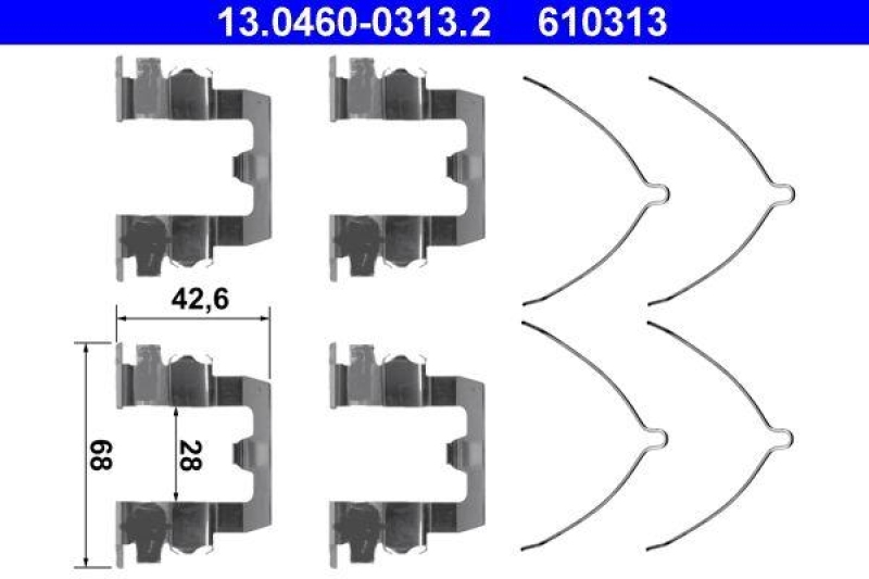 ATE 13.0460-0313.2 Belagsatz Zubehör