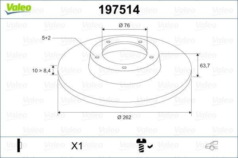 VALEO 197514 Bremsscheibe