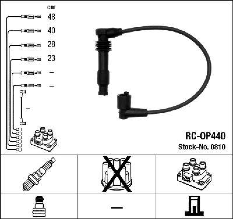 NGK 0810 Zündleitungssatz RC-OP440 |Zündkabel