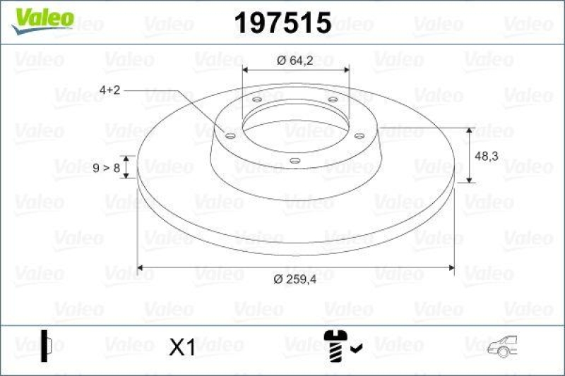 VALEO 197515 Bremsscheibe