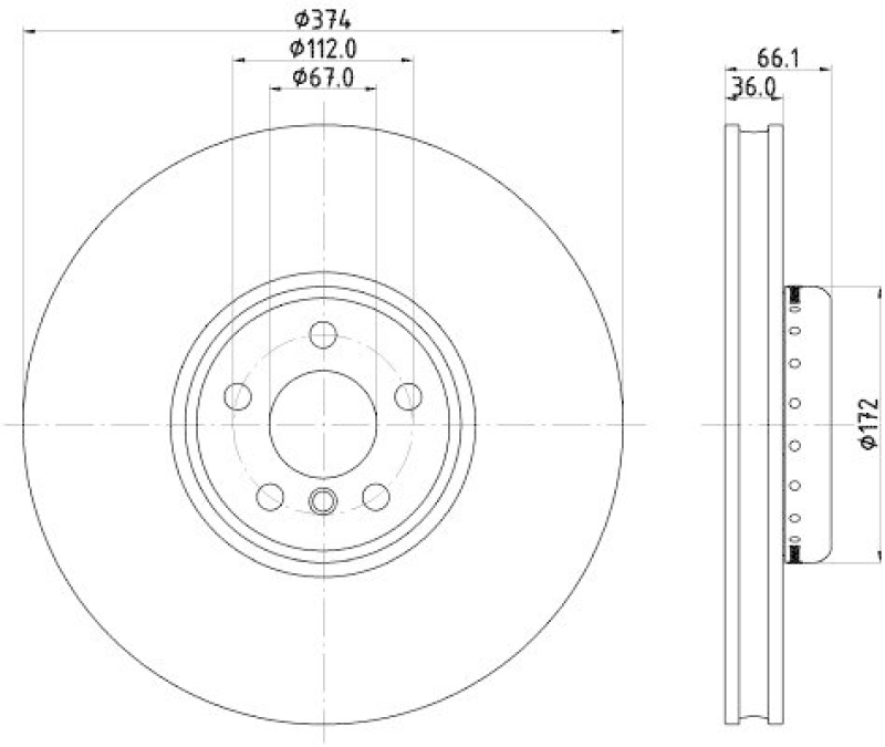 HELLA 8DD 355 126-461 Bremsscheibe