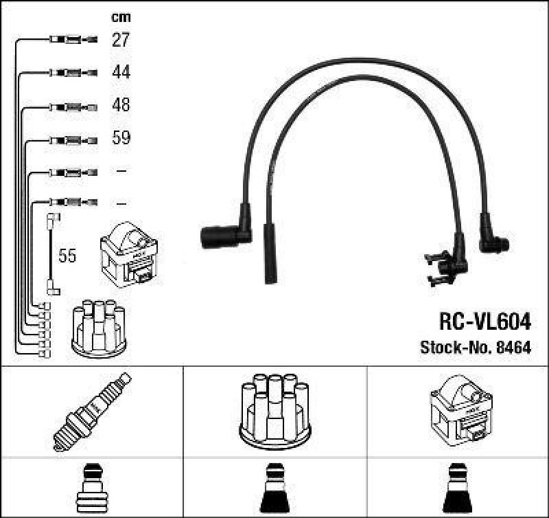 NGK 8464 Zündleitungssatz RC-VL604 |Zündkabel