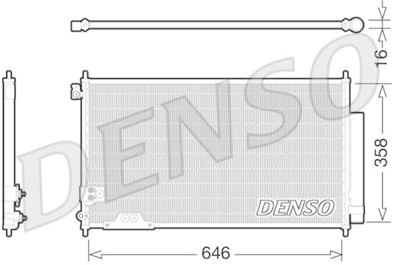 DENSO DCN40009 Kondensator A/C HONDA ACCORD VII (CL) 2.2 i-CTDi (2004 - )