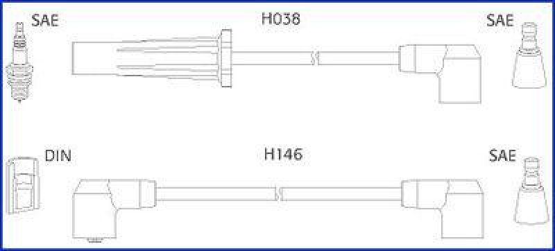 HITACHI 134448 Zündkabelsatz für MERCEDES u.a.