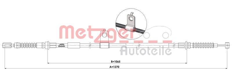 METZGER 17.0606 Seilzug, Feststellbremse für MAZDA hinten links