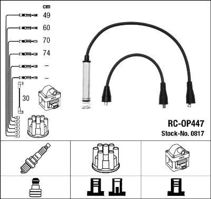 NGK 0817 Zündleitungssatz RC-OP447 |Zündkabel